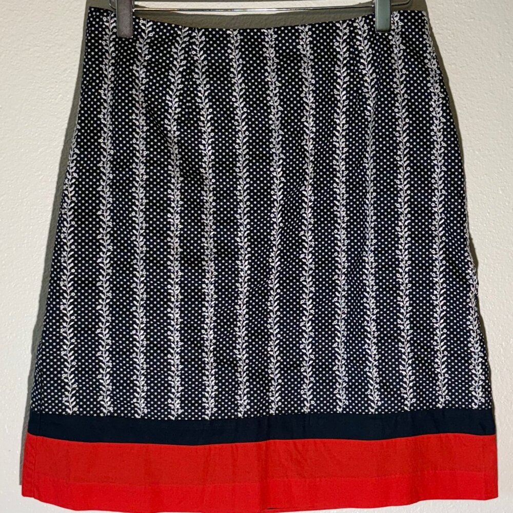 Talbots Petites Red White Blue A Line Skirt Size 6P‎